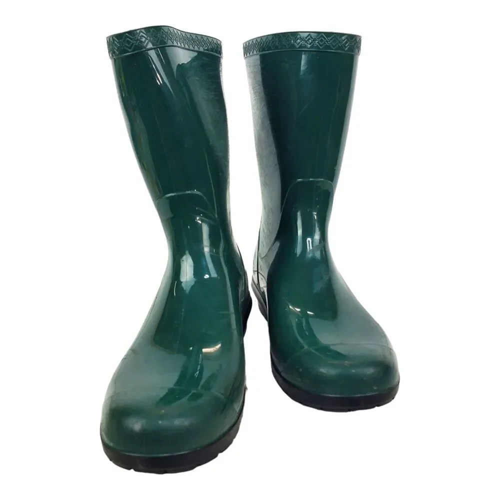 UGG Australia Boots SIENNA Womens Size 8 Green WATERPROOF Rain Rubber Outdoor